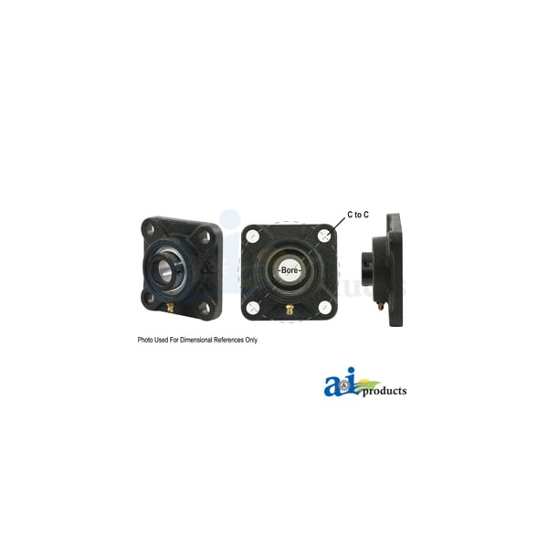 4 Bolt Flanged Bearing W/ Lock Collar, Re-Lubricatable 4.5" x4.5" x2"